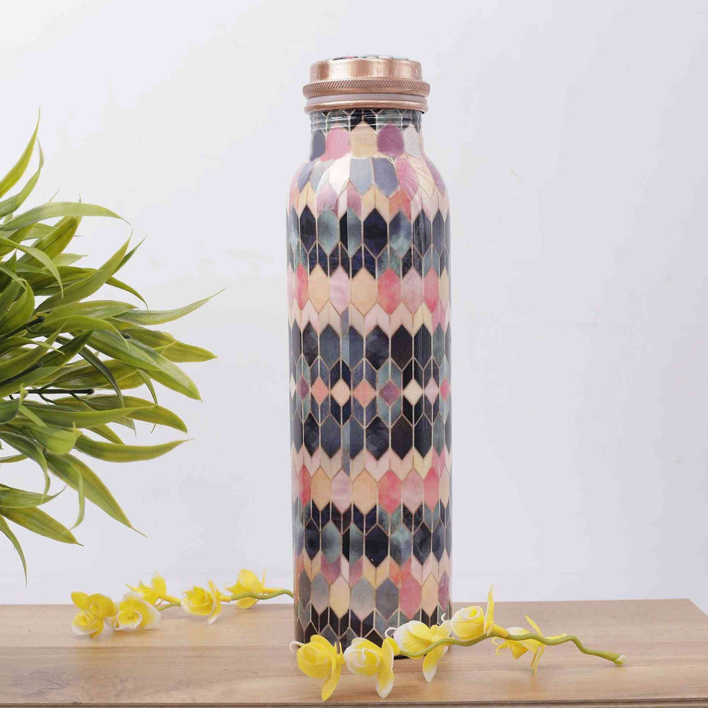 Geometric Tapestry Premium Copper Bottle - The Sundook
