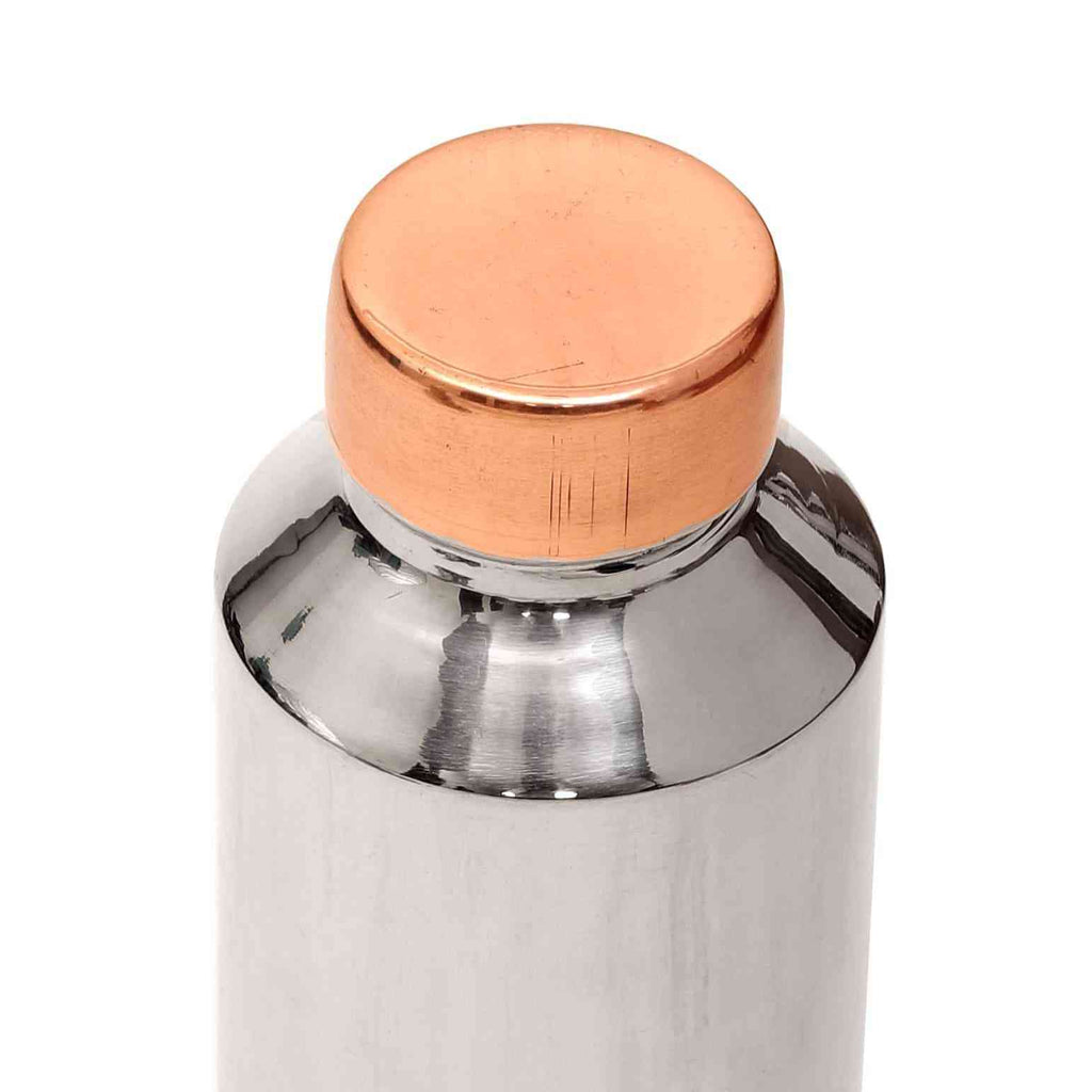 Glossy Steel Coated Copper Bottle - The Sundook