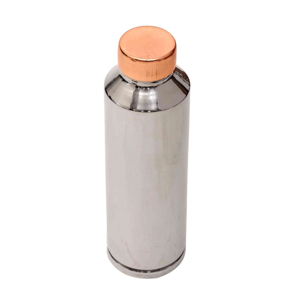 Glossy Steel Coated Copper Bottle - The Sundook