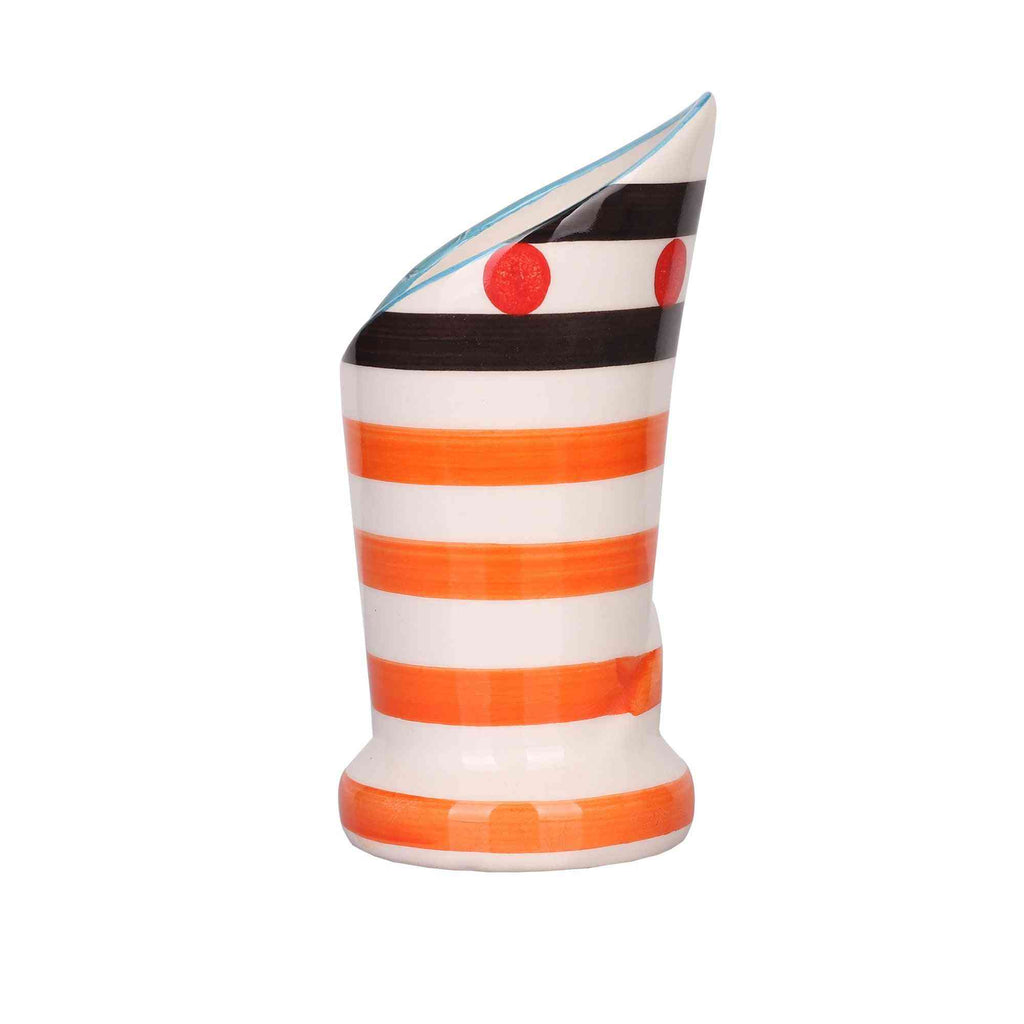 Orange Horizontal Stripes Flower Pot / Napkin Pot - The Sundook