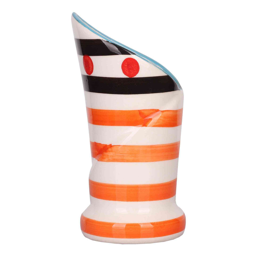 Orange Horizontal Stripes Flower Pot / Napkin Pot - The Sundook