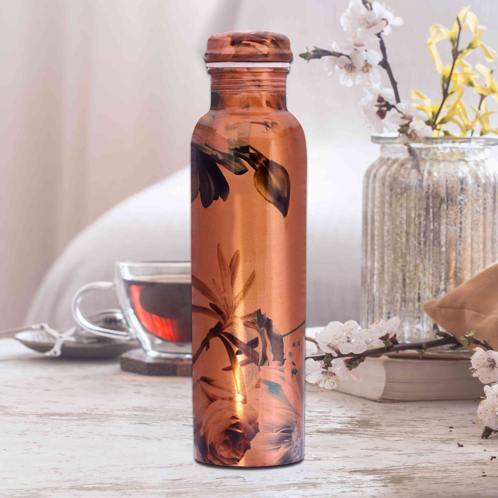 Random Floral Print Copper Bottle (Print 3) - The Sundook
