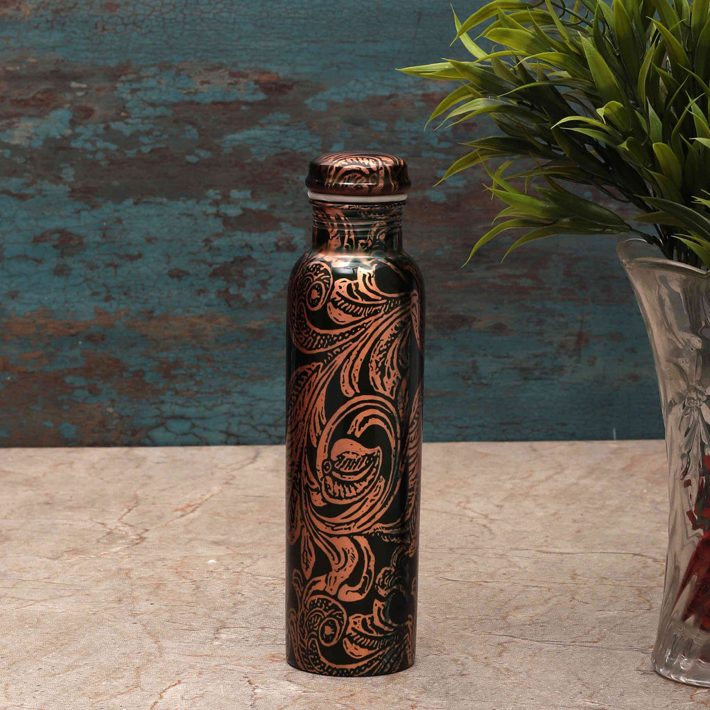 Random Floral Print Copper Bottle (Print 4) - The Sundook