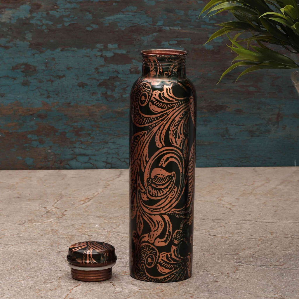 Random Floral Print Copper Bottle (Print 4) - The Sundook