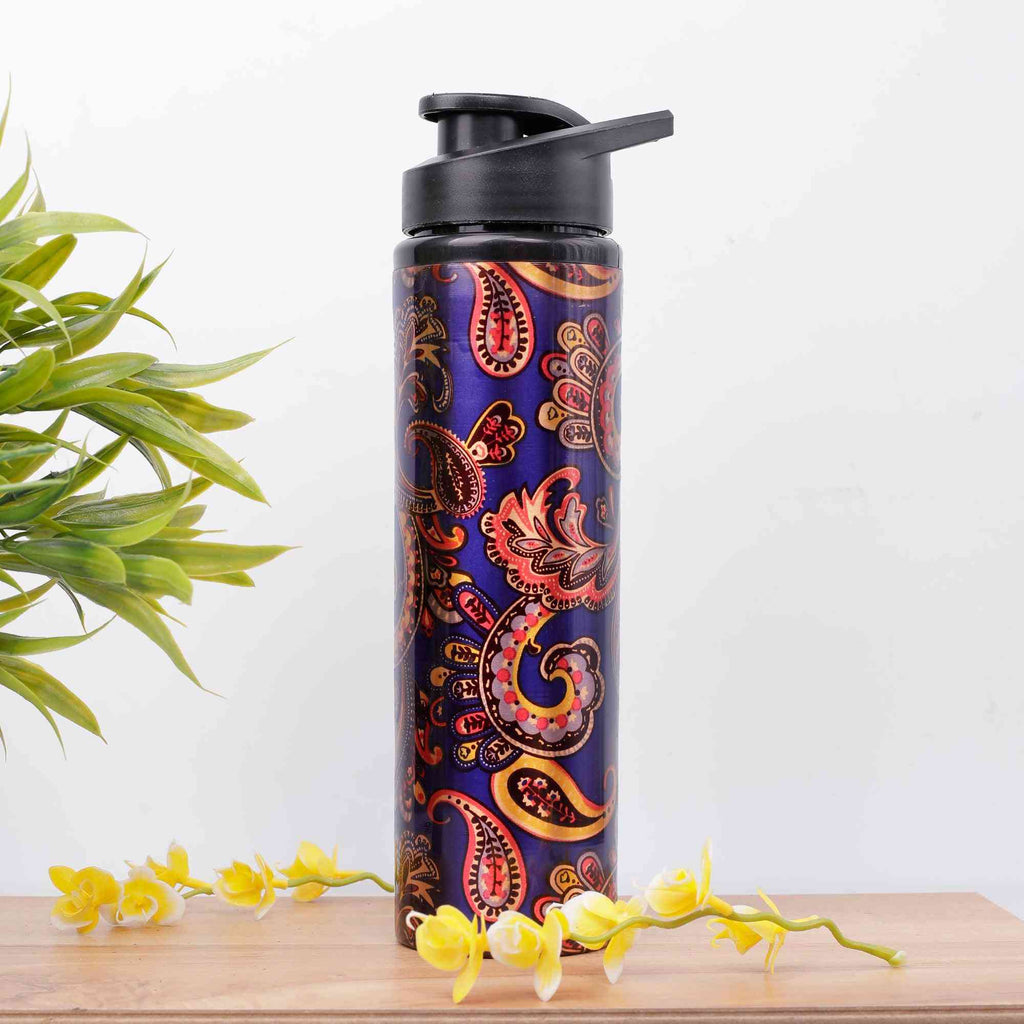 Rangoli Art Blue Copper Sipper Bottle - The Sundook