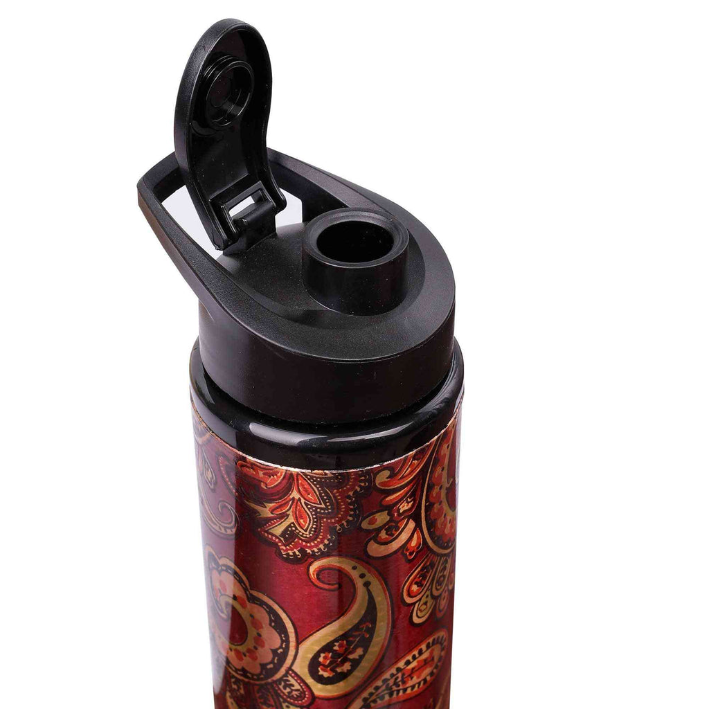 Rangoli Art Junior Copper Sipper Bottle (Maroon) - The Sundook