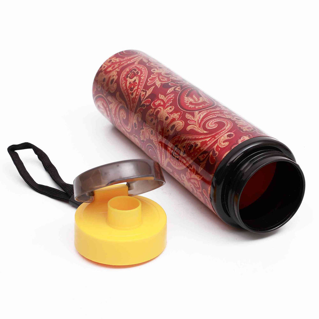 Rangoli Art Red Copper Sipper Bottle - The Sundook