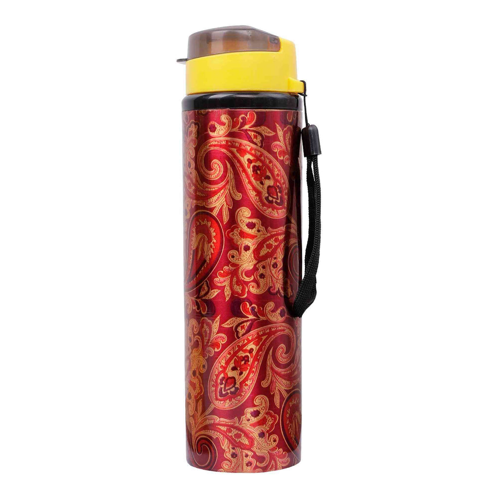 Rangoli Art Red Copper Sipper Bottle - The Sundook